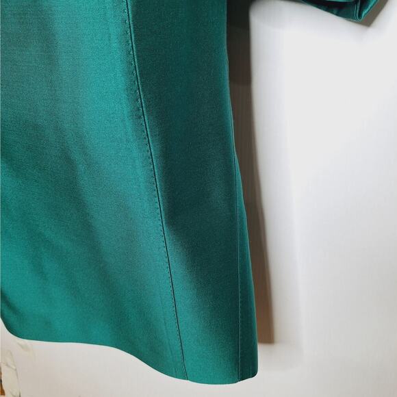 Vintage Albert Nipon Skirt Suit Wool Silk 8 Emerald Green Jackie O Classic 60s - Picture 14 of 16